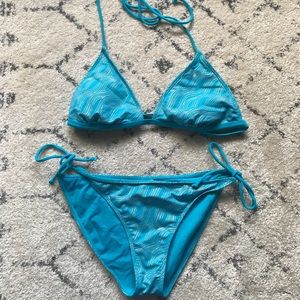 Bikini blue with silver design
